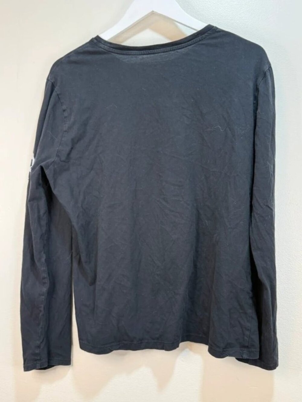 Allsaints Draco Crew Graphic Faded Edgy Grunge Long Sleeve T Black Medium - Picture 4 of 9